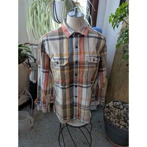 Men's LLBean 100% Cotton LS Slightly Fitted casual plaid Shirt sz Med
